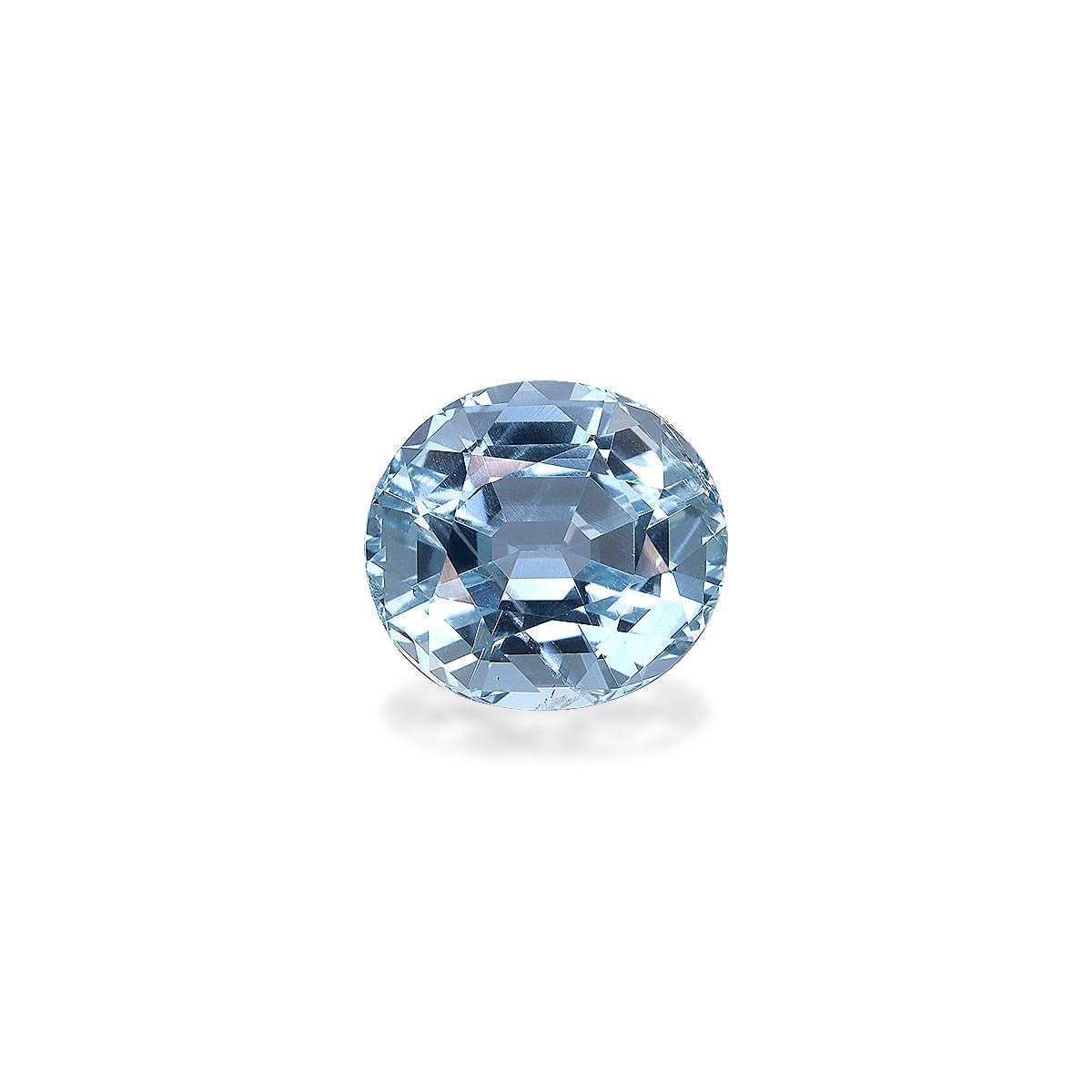 Aquamarine Oval Fine Step Cut Baby Blue