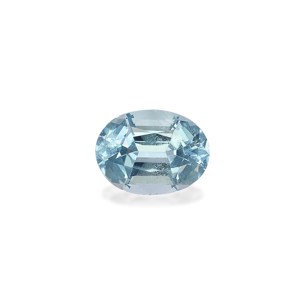 Aquamarine Oval Fine Step Cut Baby Blue