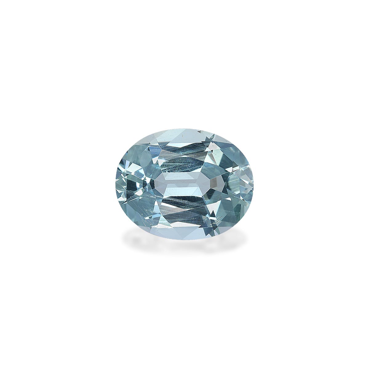 Aquamarine Oval Fine Step Cut Baby Blue