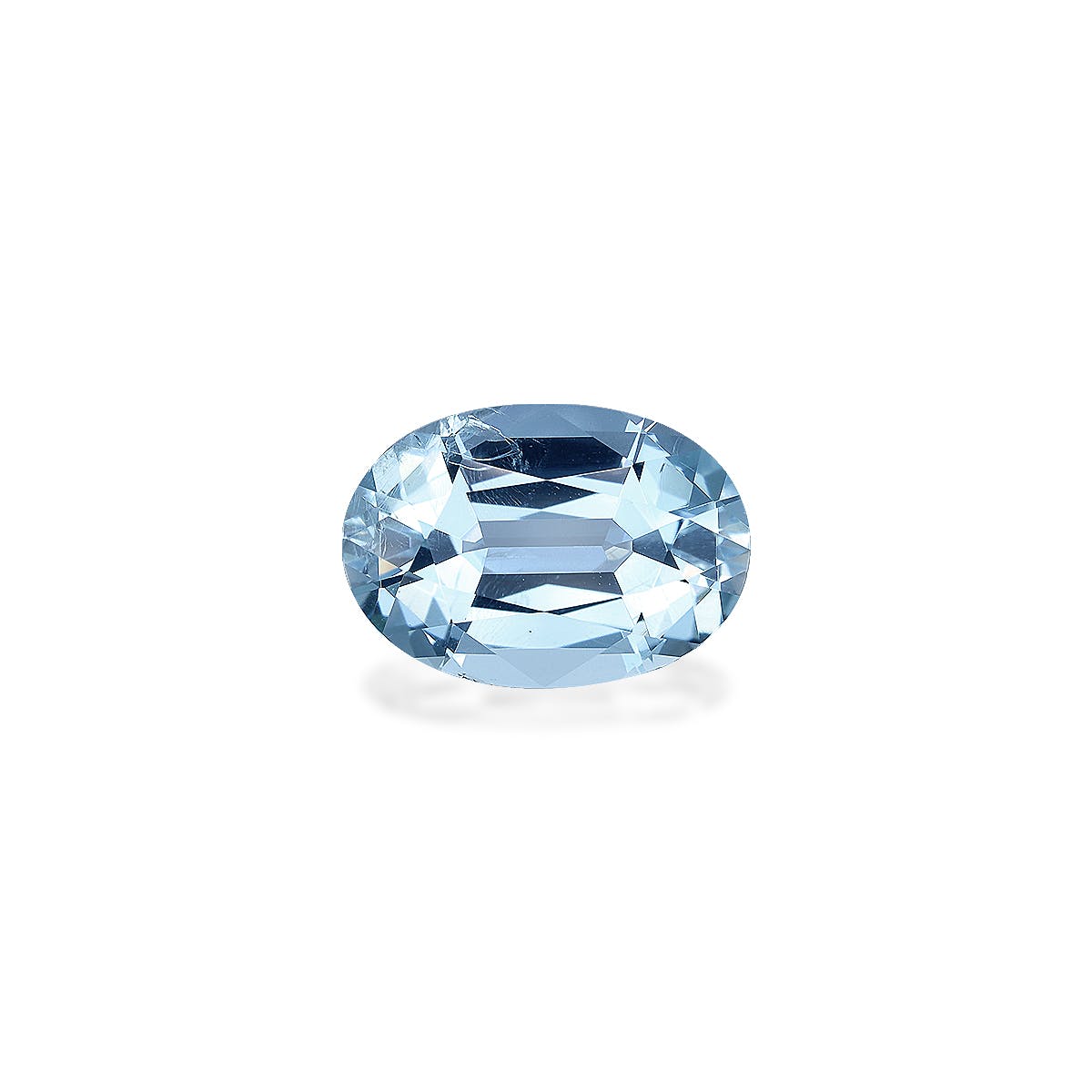 Aquamarine Oval Fine Step Cut Ice Blue