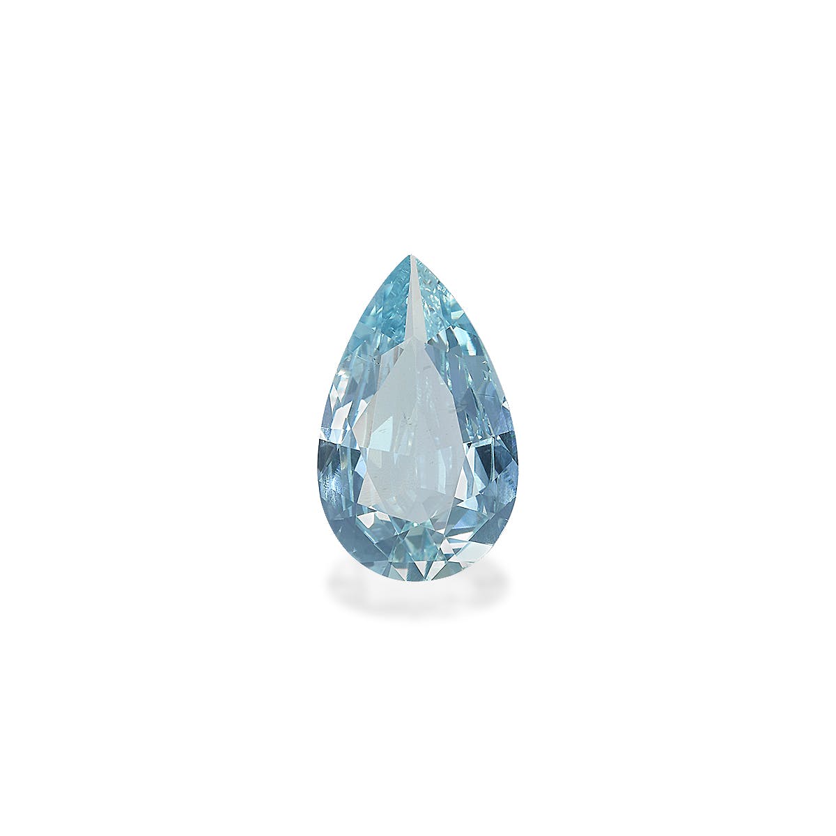 Aquamarine Pear Fine Step Cut Baby Blue