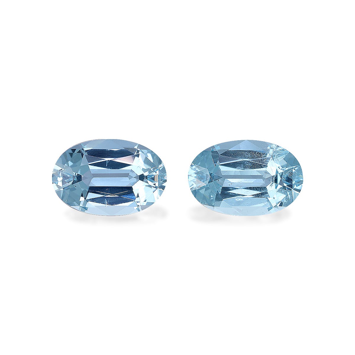 Aquamarine Oval Fine Step Cut Baby Blue