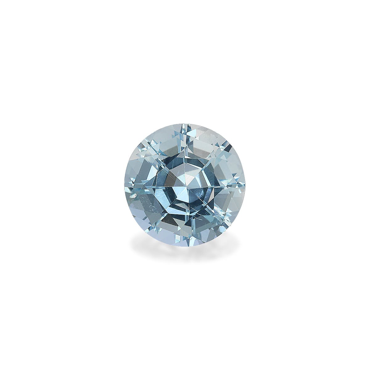 Aquamarine Round Fine Step Cut Baby Blue