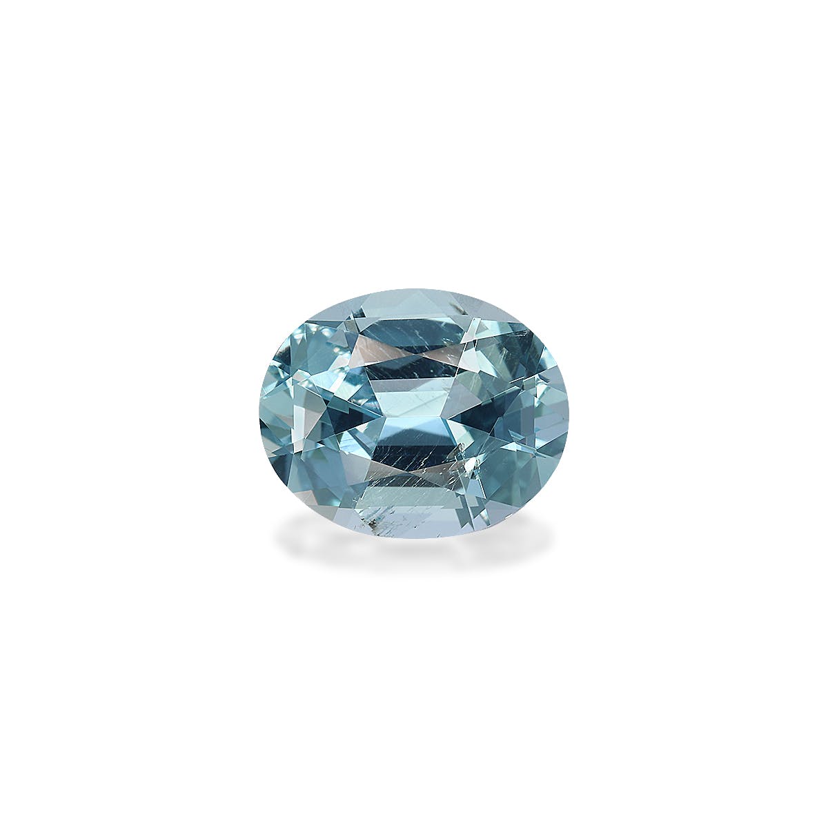 Aquamarine Oval Fine Step Cut Baby Blue