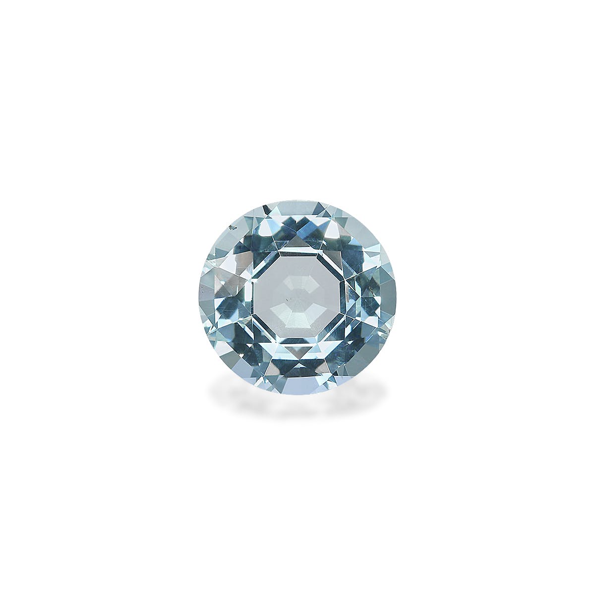 Aquamarine Round Fine Step Cut Baby Blue