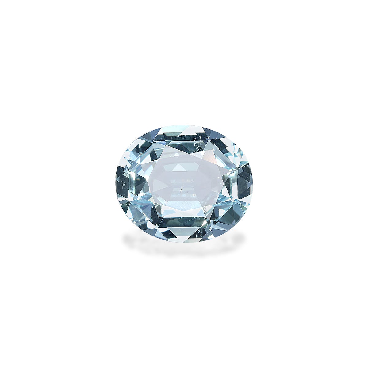 Aquamarine Oval Fine Step Cut Baby Blue