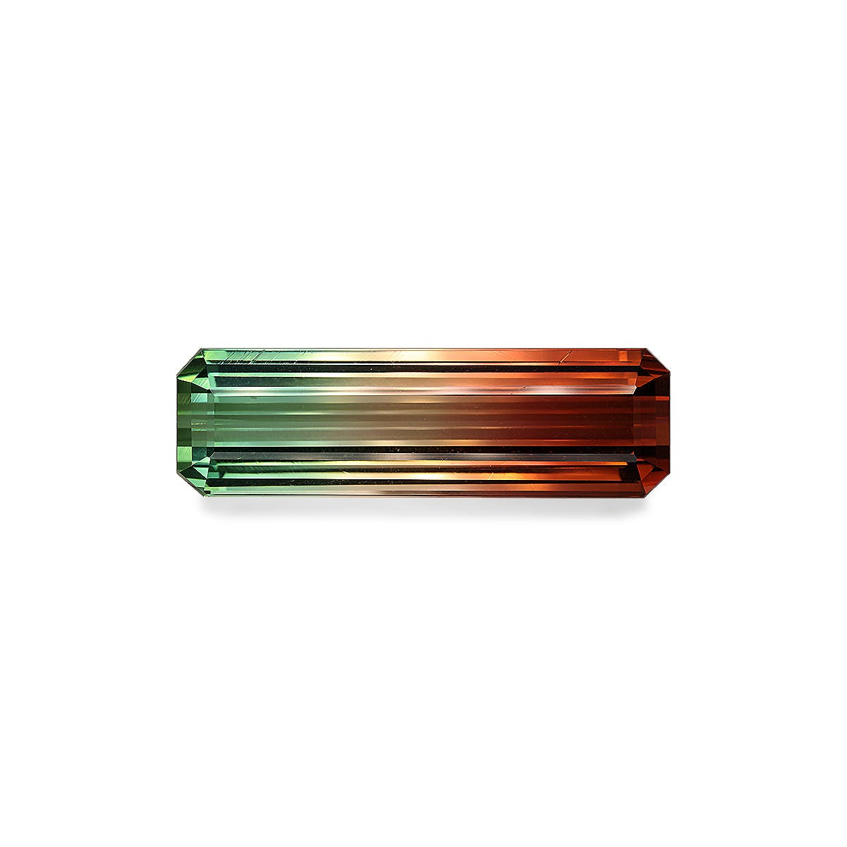 Bi Colour Tourmaline Rectangular Emerald Cut Bi Colour