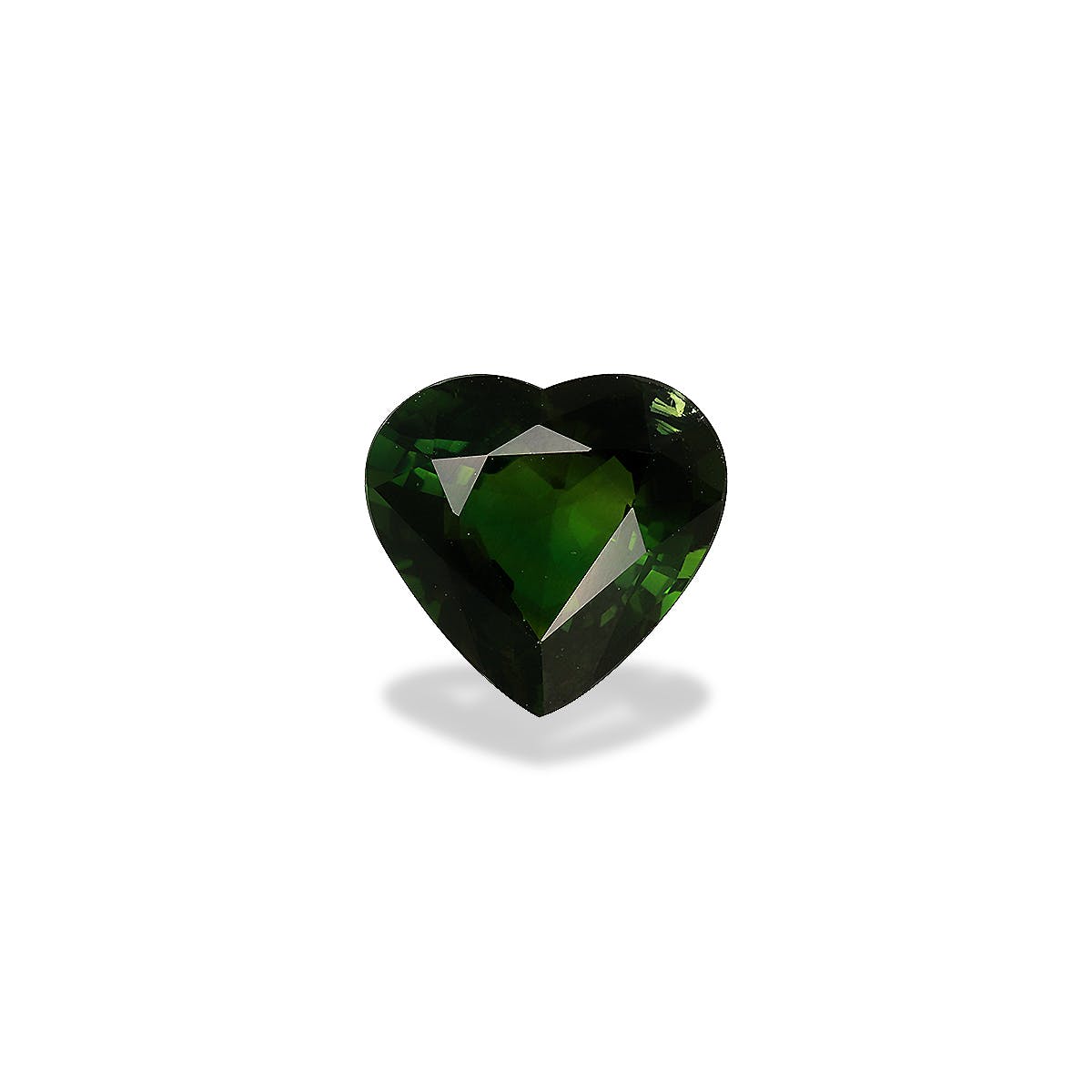 Chrome Tourmaline Heart Fine Step Cut Basil Green