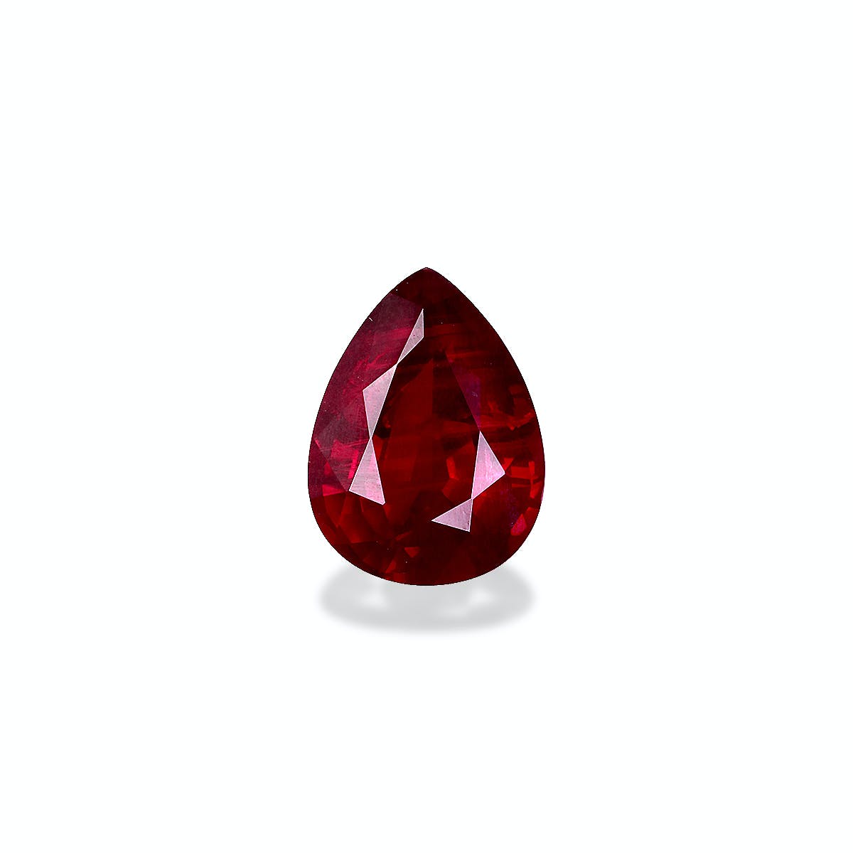 Mozambique Ruby Pear Fine Step Cut Red