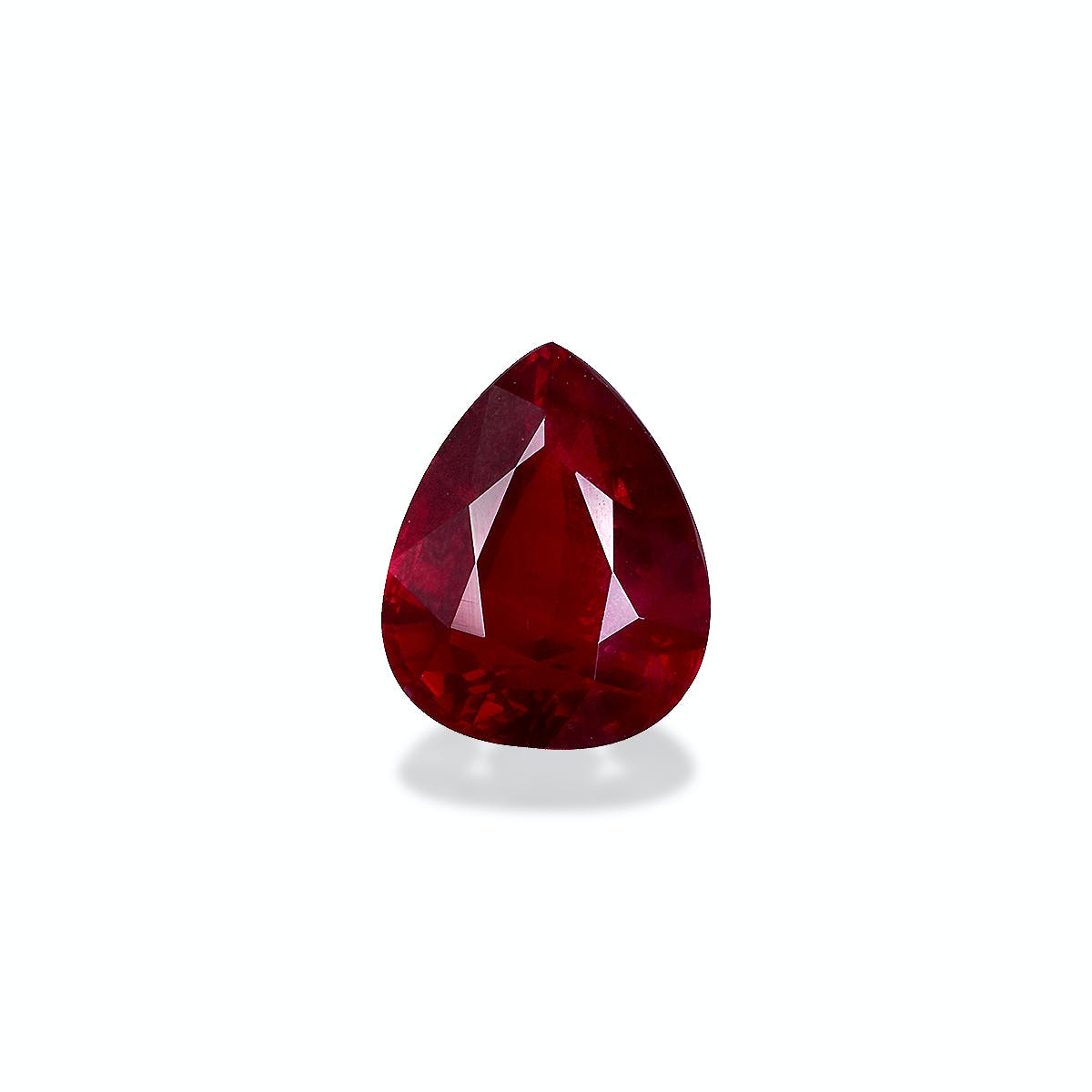 Mozambique Ruby Pear Fine Step Cut Red