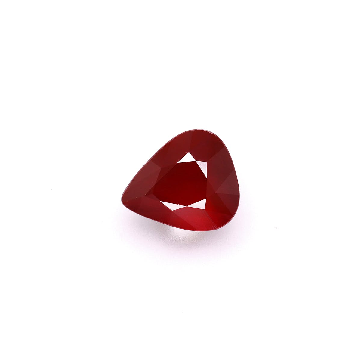 Mozambique Ruby Pear Fine Step Cut Red