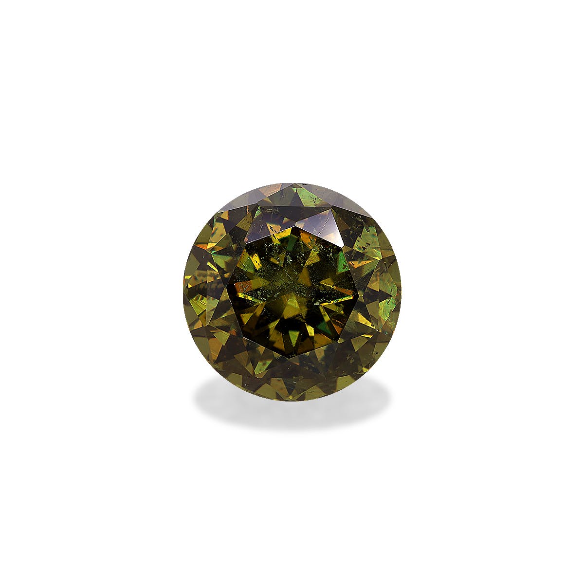 Demantoid Garnet Round Brilliant Diamond Cut Brown