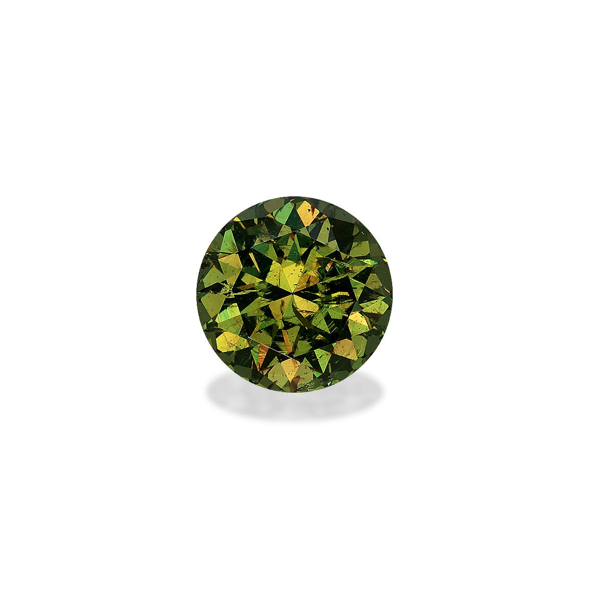 Demantoid Garnet Round Brilliant Diamond Cut Moss Green