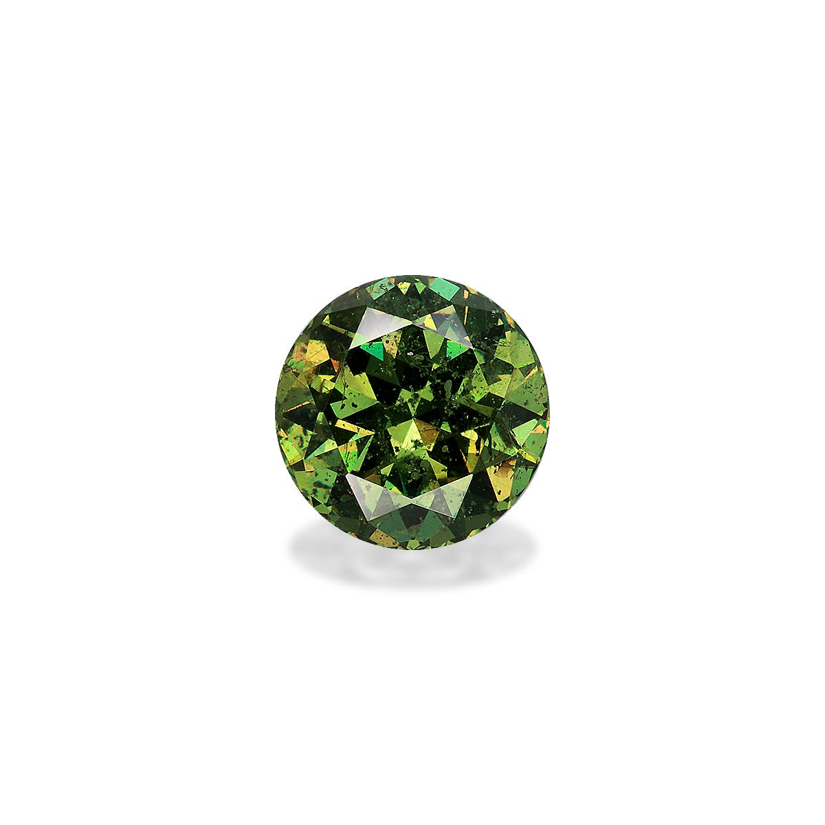 Demantoid Garnet Round Brilliant Diamond Cut Basil Green