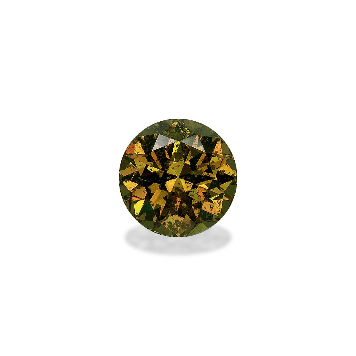 Demantoid Garnet Round Brilliant Diamond Cut Olive Green