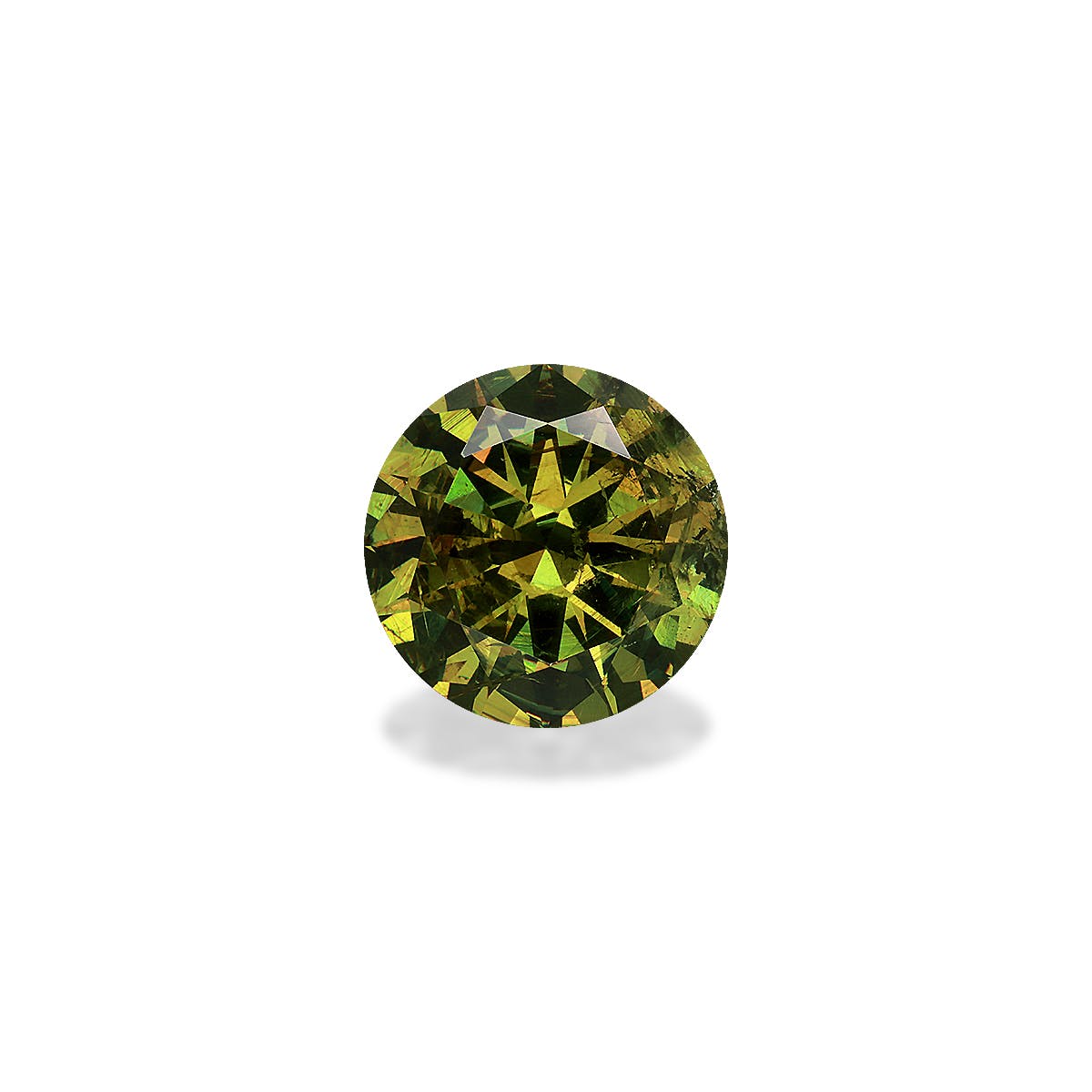 Demantoid Garnet Round Brilliant Diamond Cut Forest Green