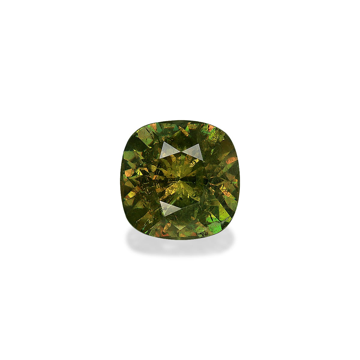 Demantoid Garnet Cushion Brilliant Diamond Cut Forest Green
