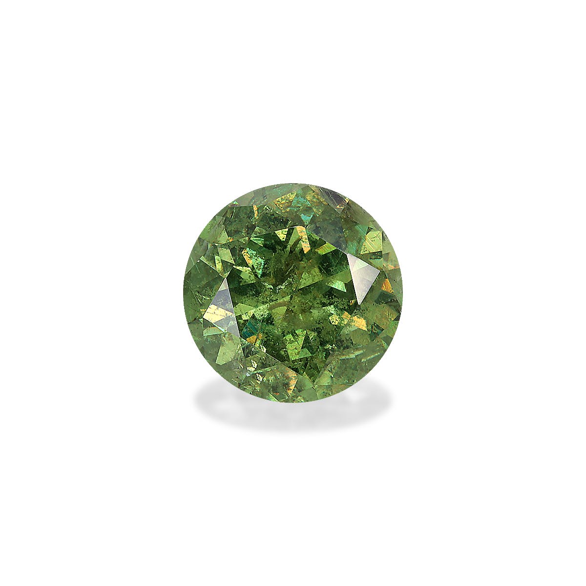 Demantoid Garnet Round Brilliant Diamond Cut Moss Green