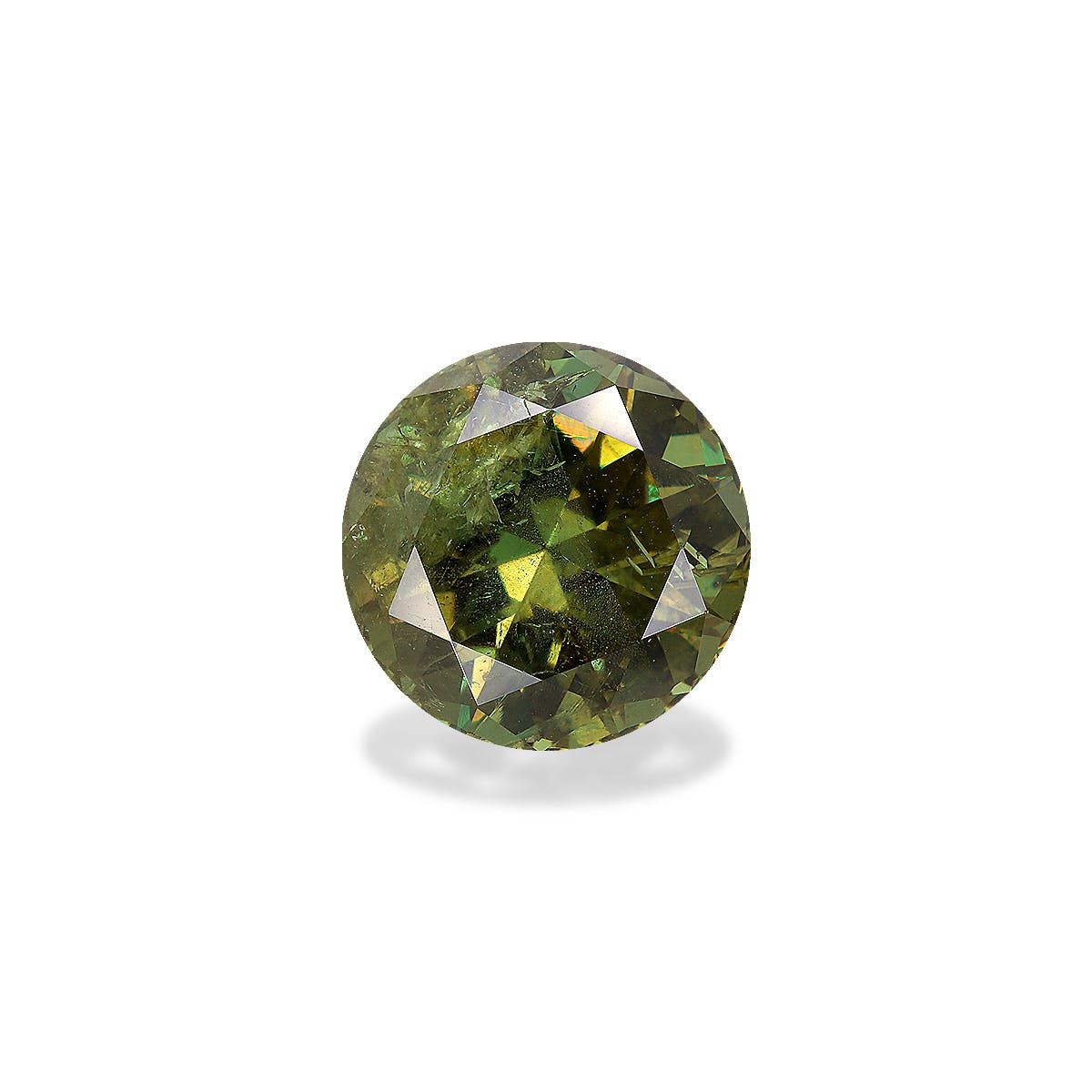 Demantoid Garnet Round Brilliant Diamond Cut Moss Green