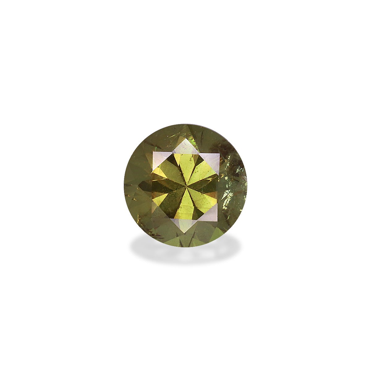 Demantoid Garnet Round Brilliant Diamond Cut Olive Green