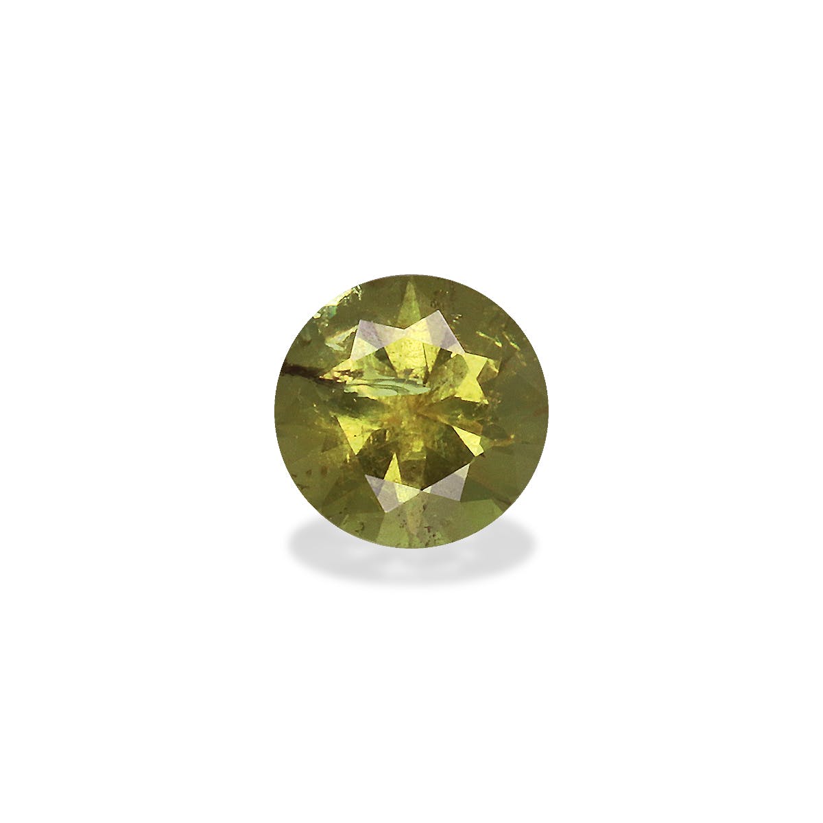 Demantoid Garnet Round Brilliant Diamond Cut Olive Green