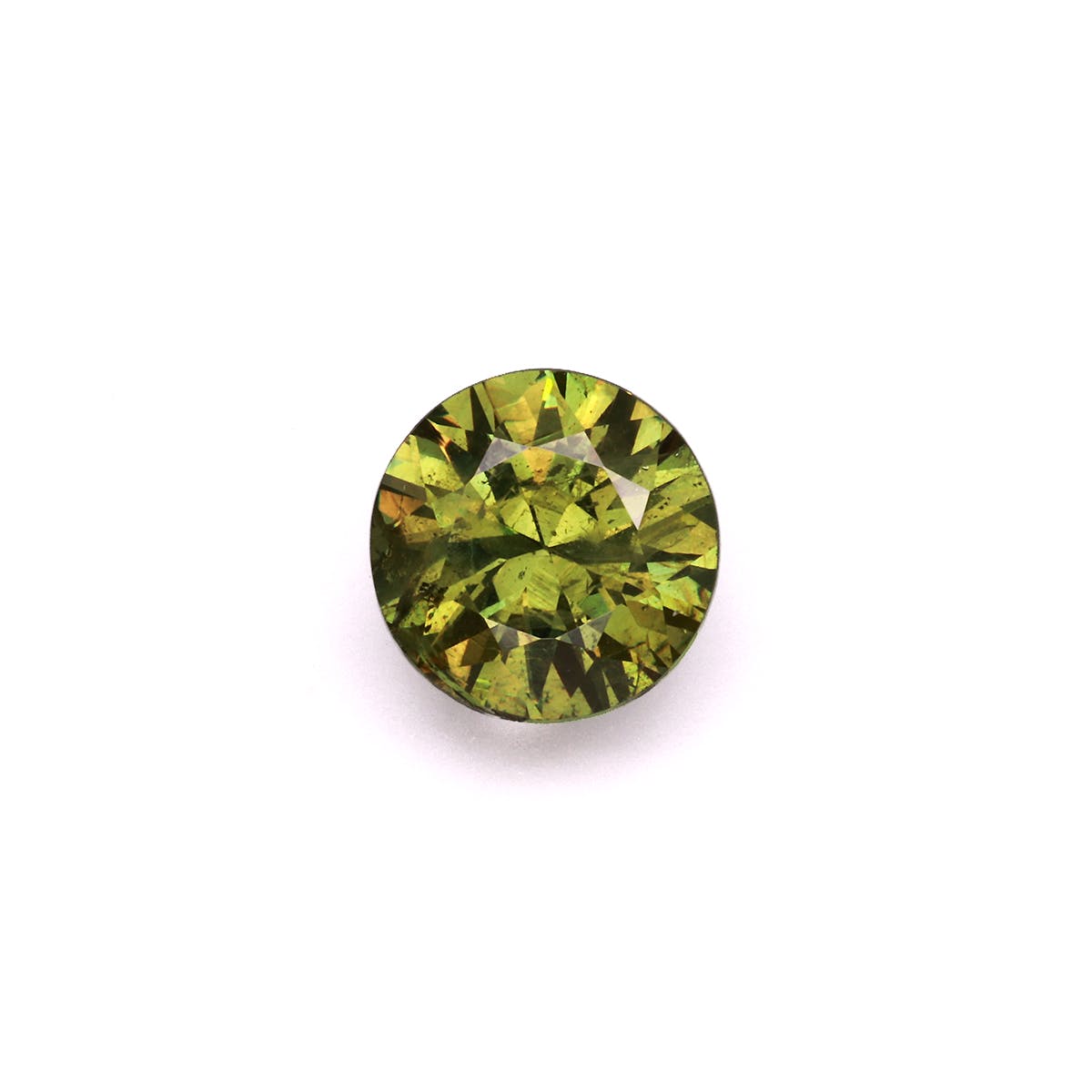 Demantoid Garnet Round Brilliant Diamond Cut Forest Green