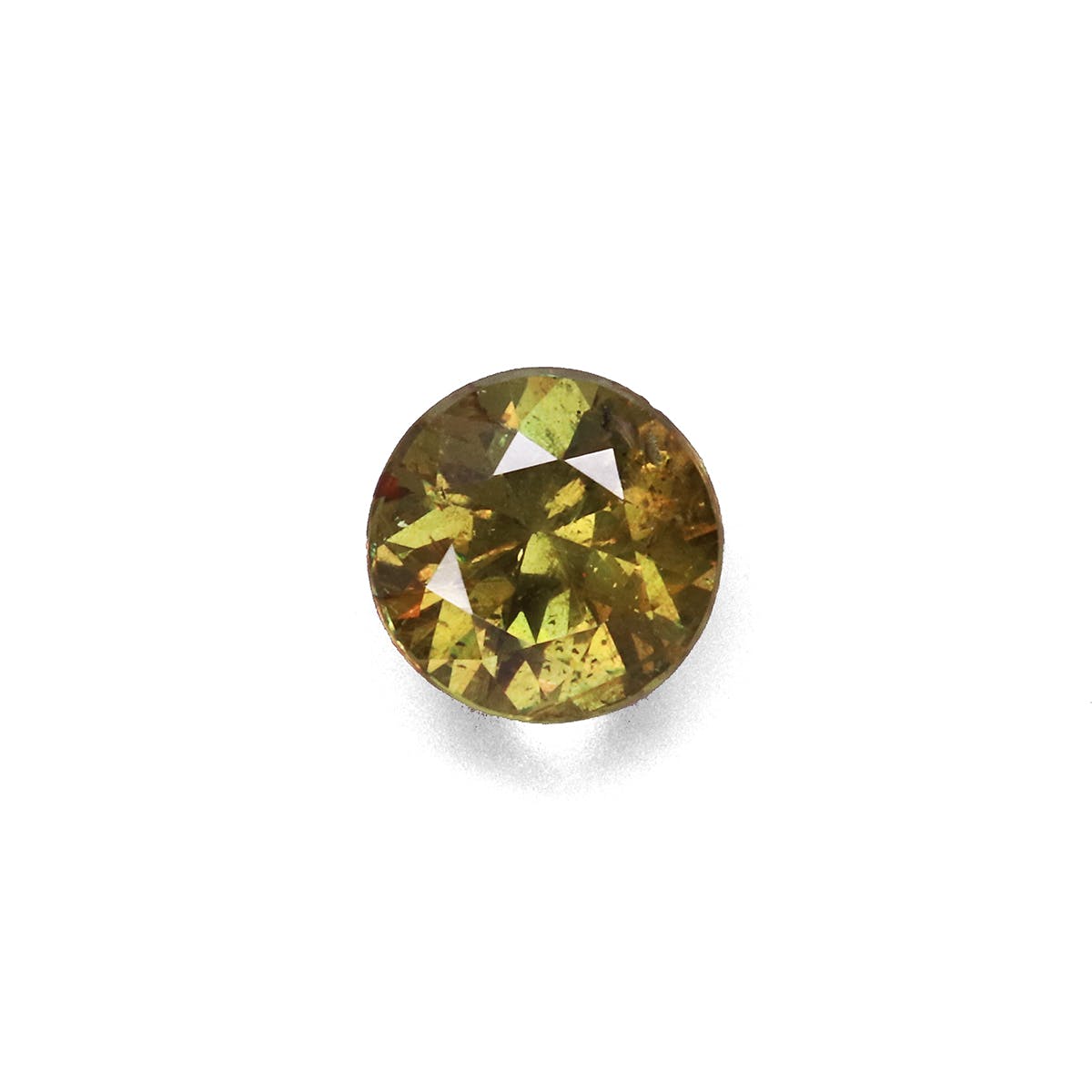 Demantoid Garnet Round Brilliant Diamond Cut Forest Green