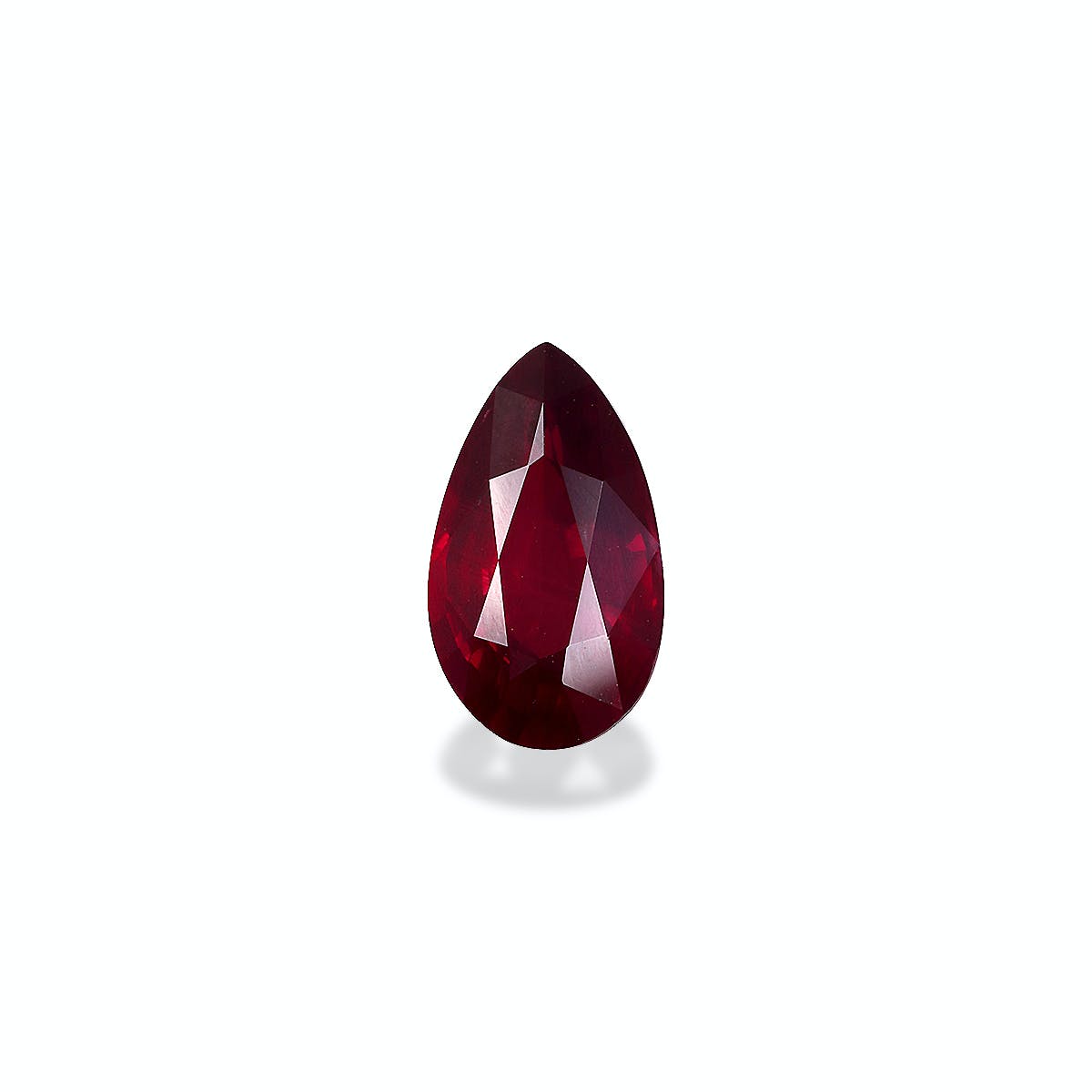 Mozambique Ruby Pear Fine Step Cut Red