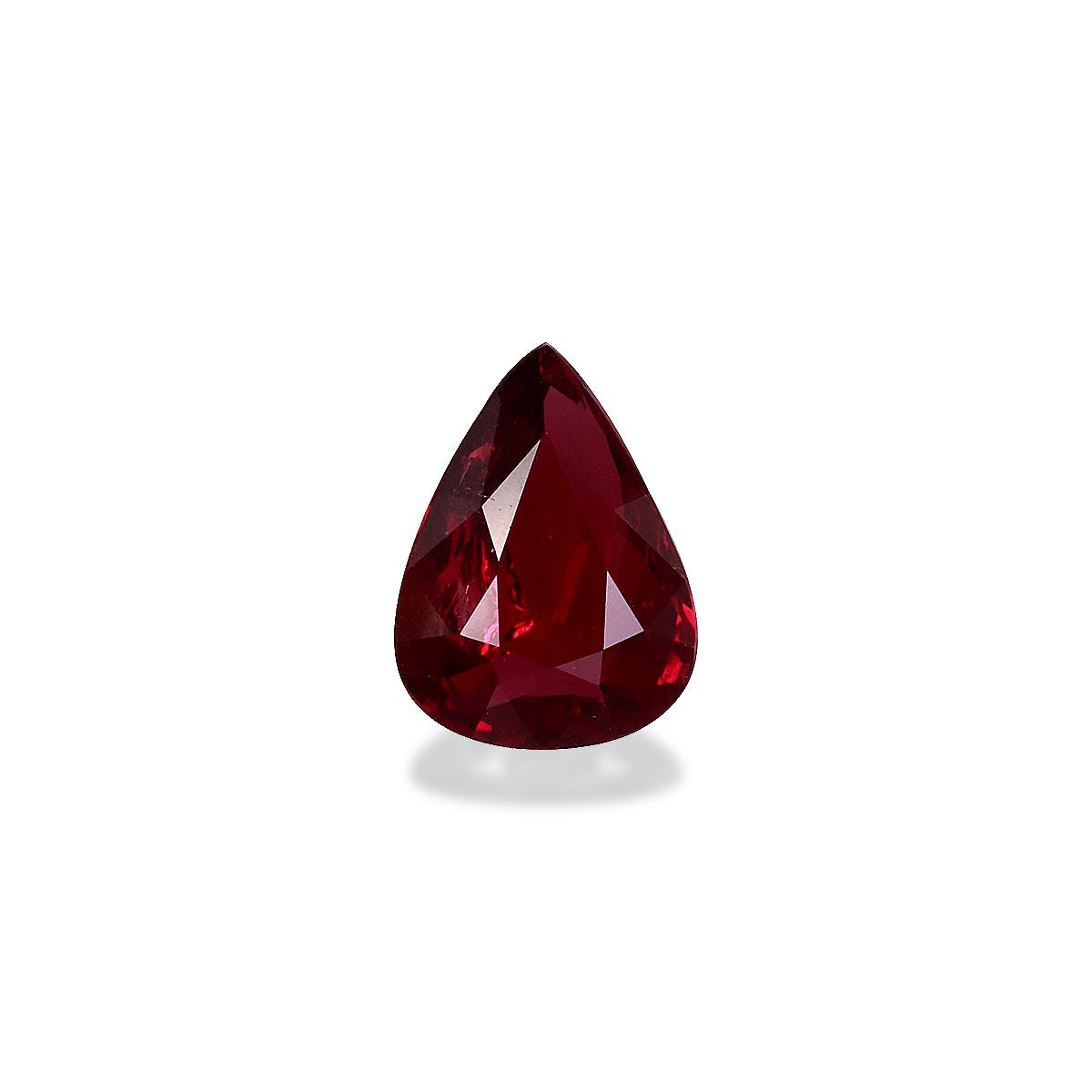 Mozambique Ruby Pear Fine Step Cut Red