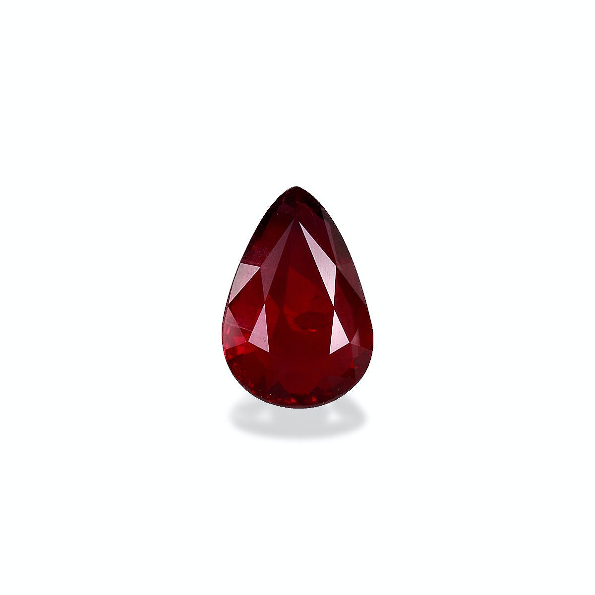 Mozambique Ruby Pear Fine Step Cut Red