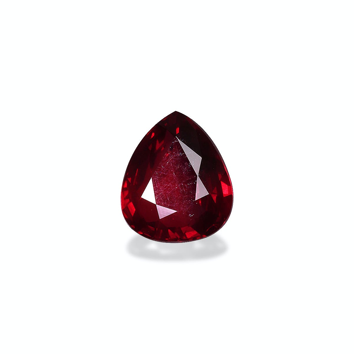 Mozambique Ruby Pear Fine Step Cut Red