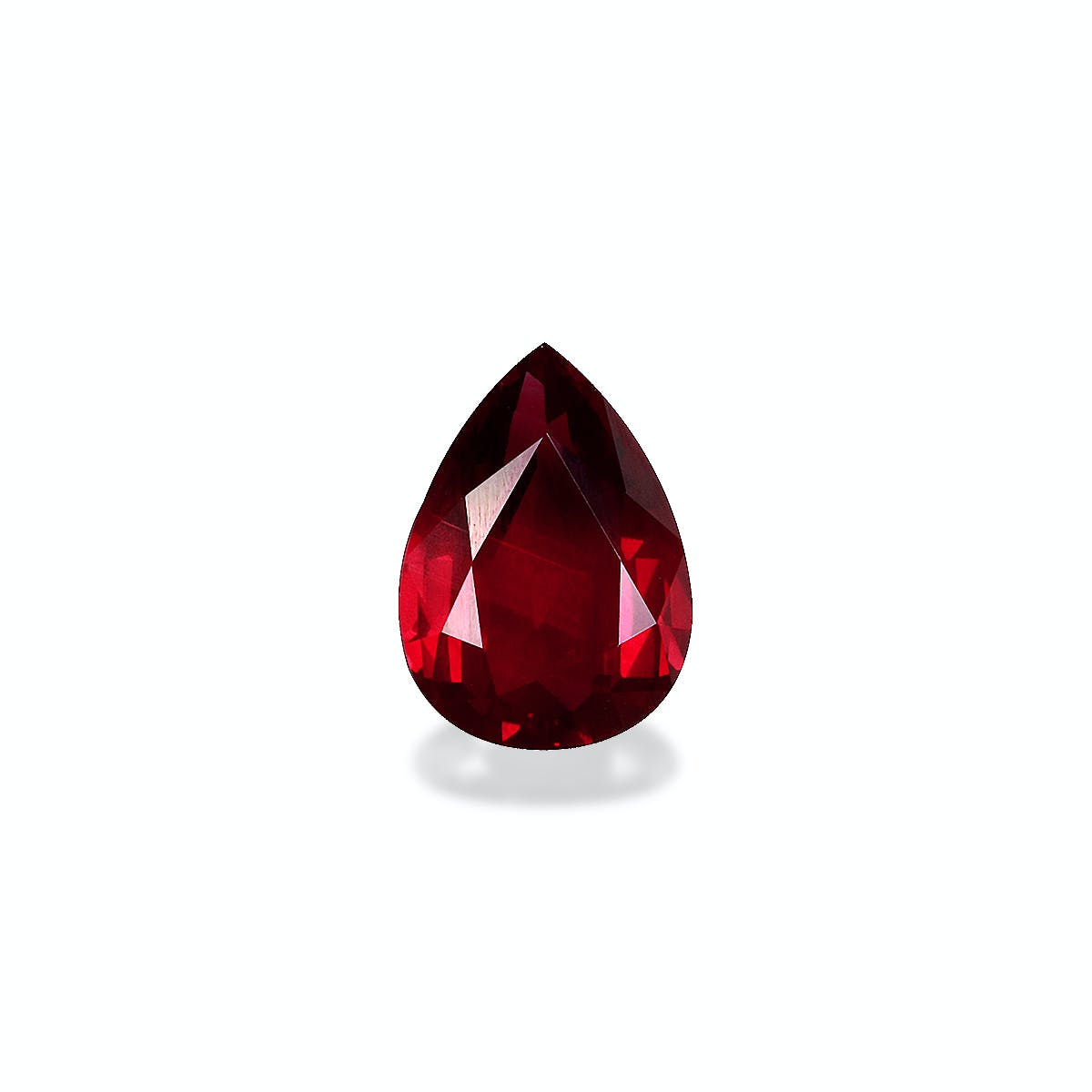 Mozambique Ruby Pear Fine Step Cut Red