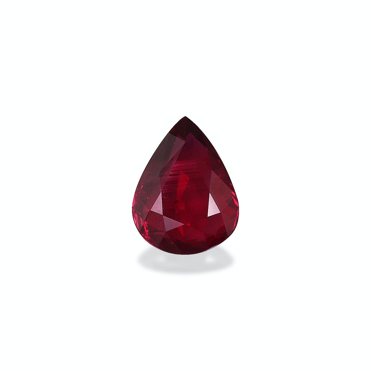 Mozambique Ruby Pear Fine Step Cut Red