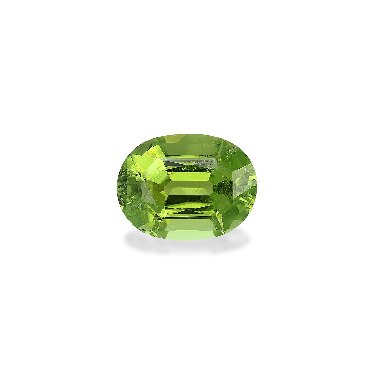 Cuprian Tourmaline Oval Fine Step Cut Lime Green