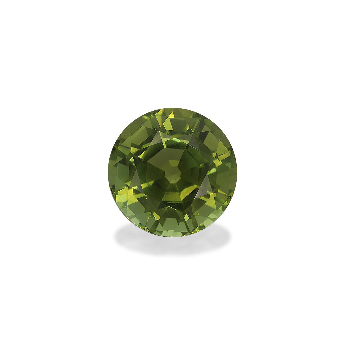 Cuprian Tourmaline Round Fine Step Cut Lime Green