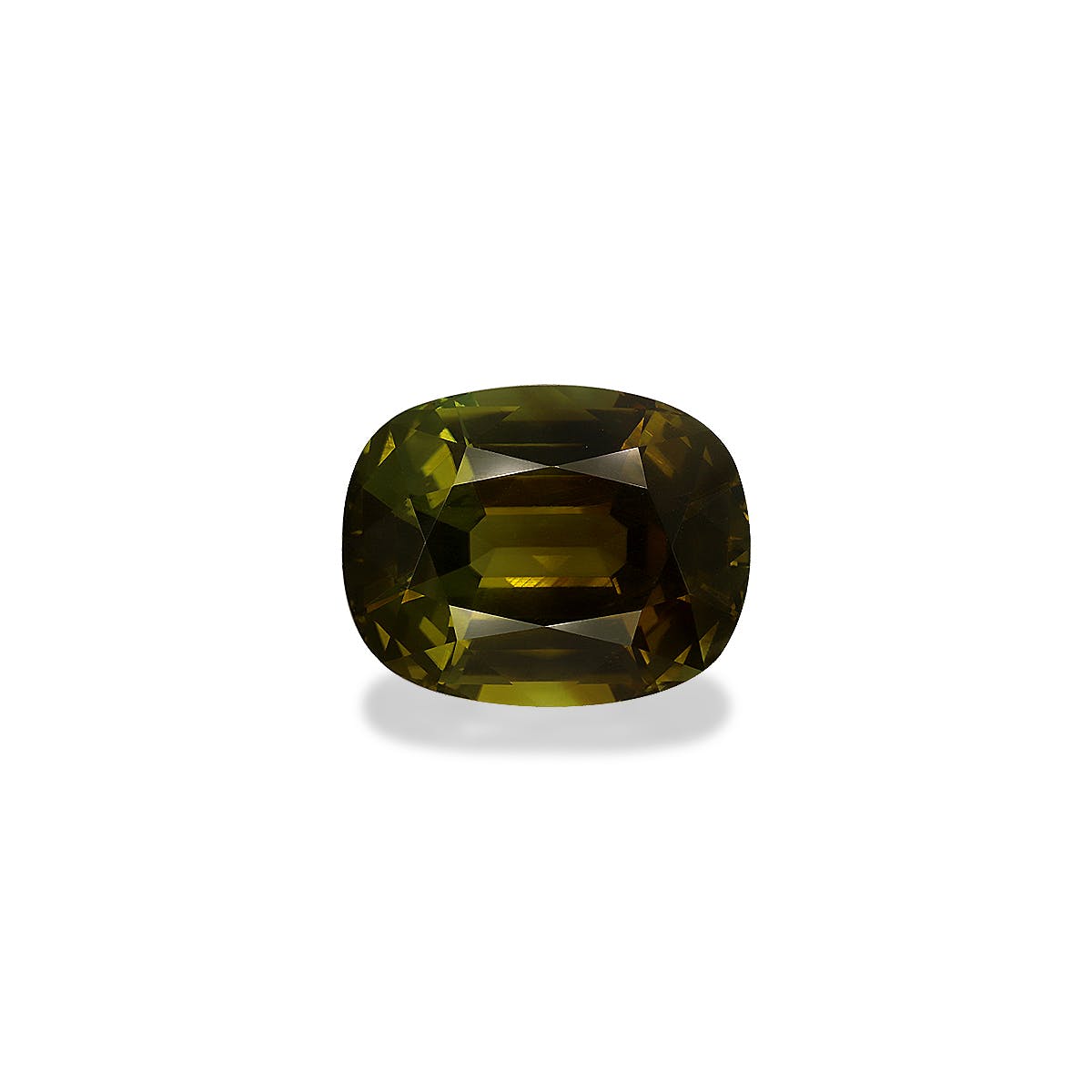 Cuprian Tourmaline Cushion Fine Step Cut Olive Green