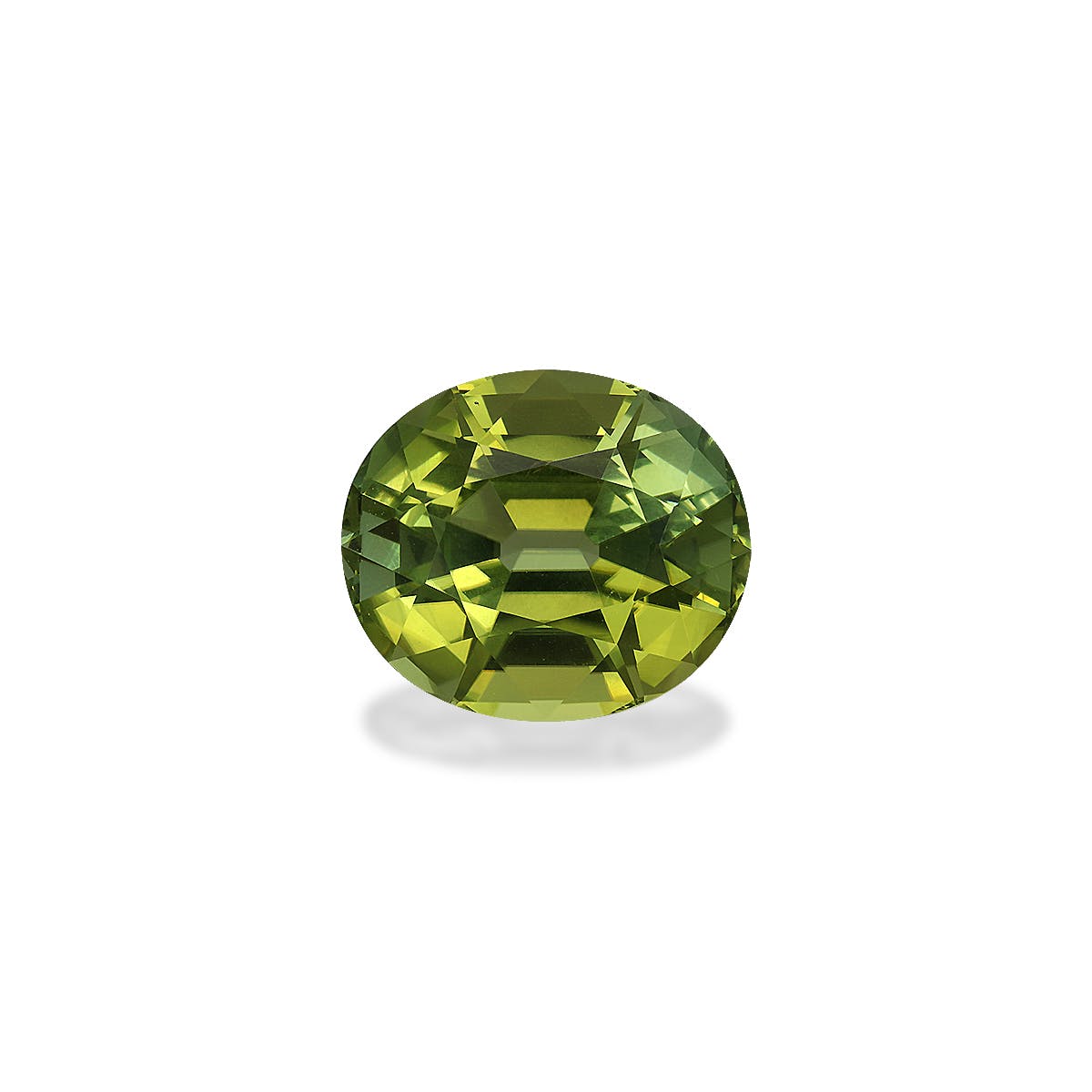 Cuprian Tourmaline Oval Fine Step Cut Lime Green