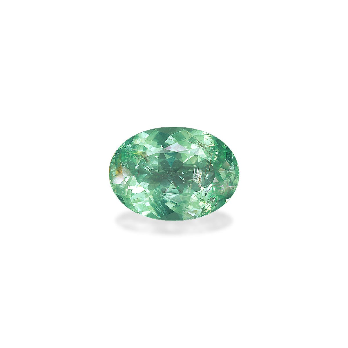 Paraiba Tourmaline Oval Modified Brilliant Cut Cotton Green