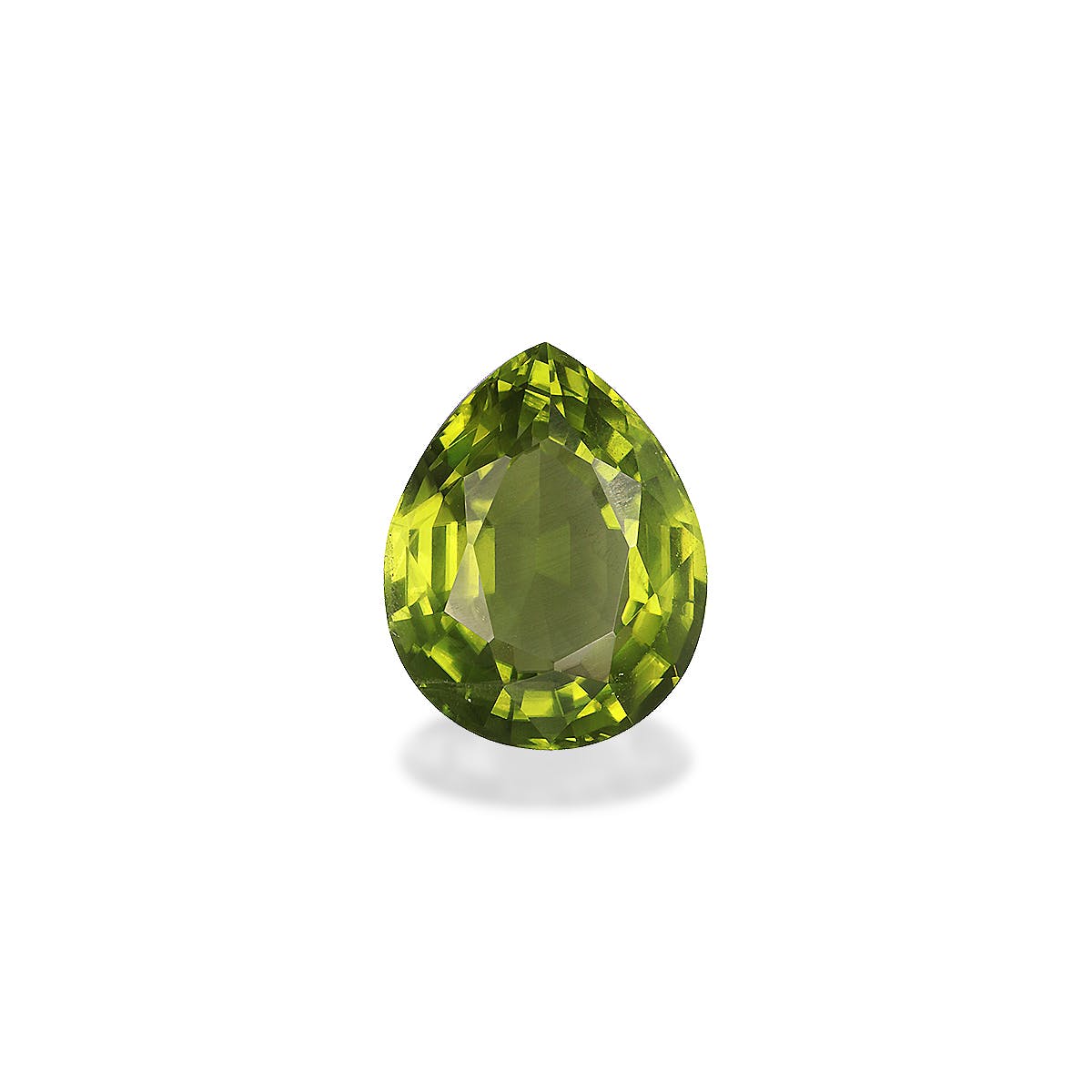 Peridot Pear Fine Step Cut Lime Green