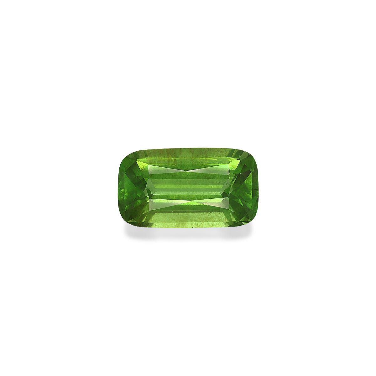 Peridot Cushion Fine Step Cut Forest Green