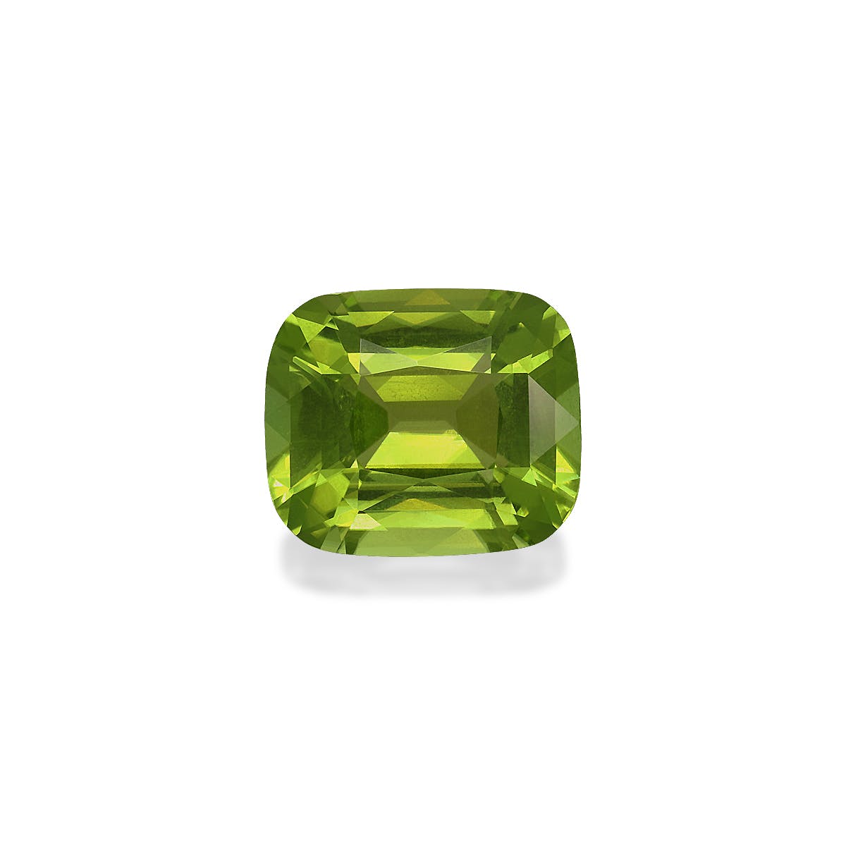 Peridot Cushion Fine Step Cut Pistachio Green