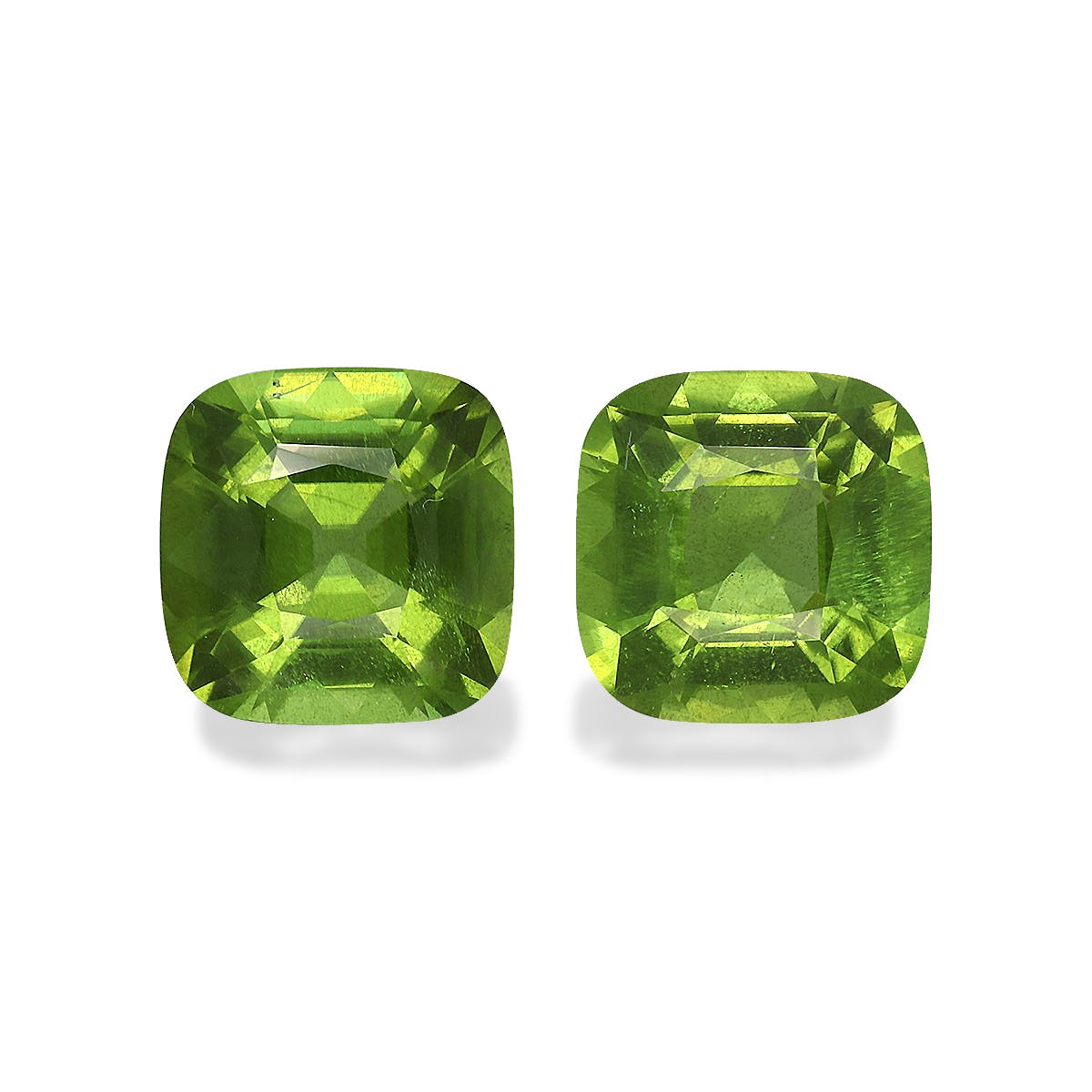 Peridot Cushion Fine Step Cut Forest Green