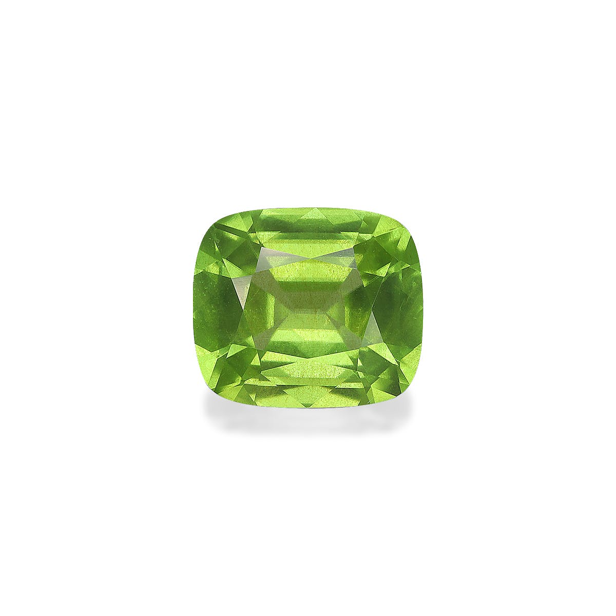 Peridot Cushion Fine Step Cut Lime Green