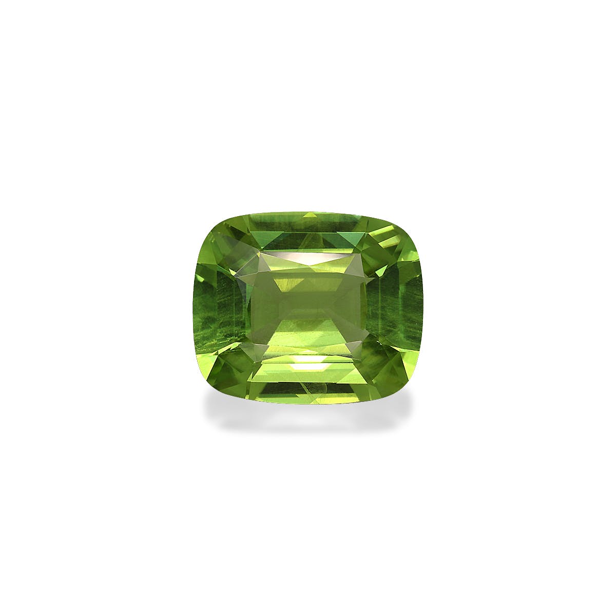 Peridot Cushion Fine Step Cut Pistachio Green