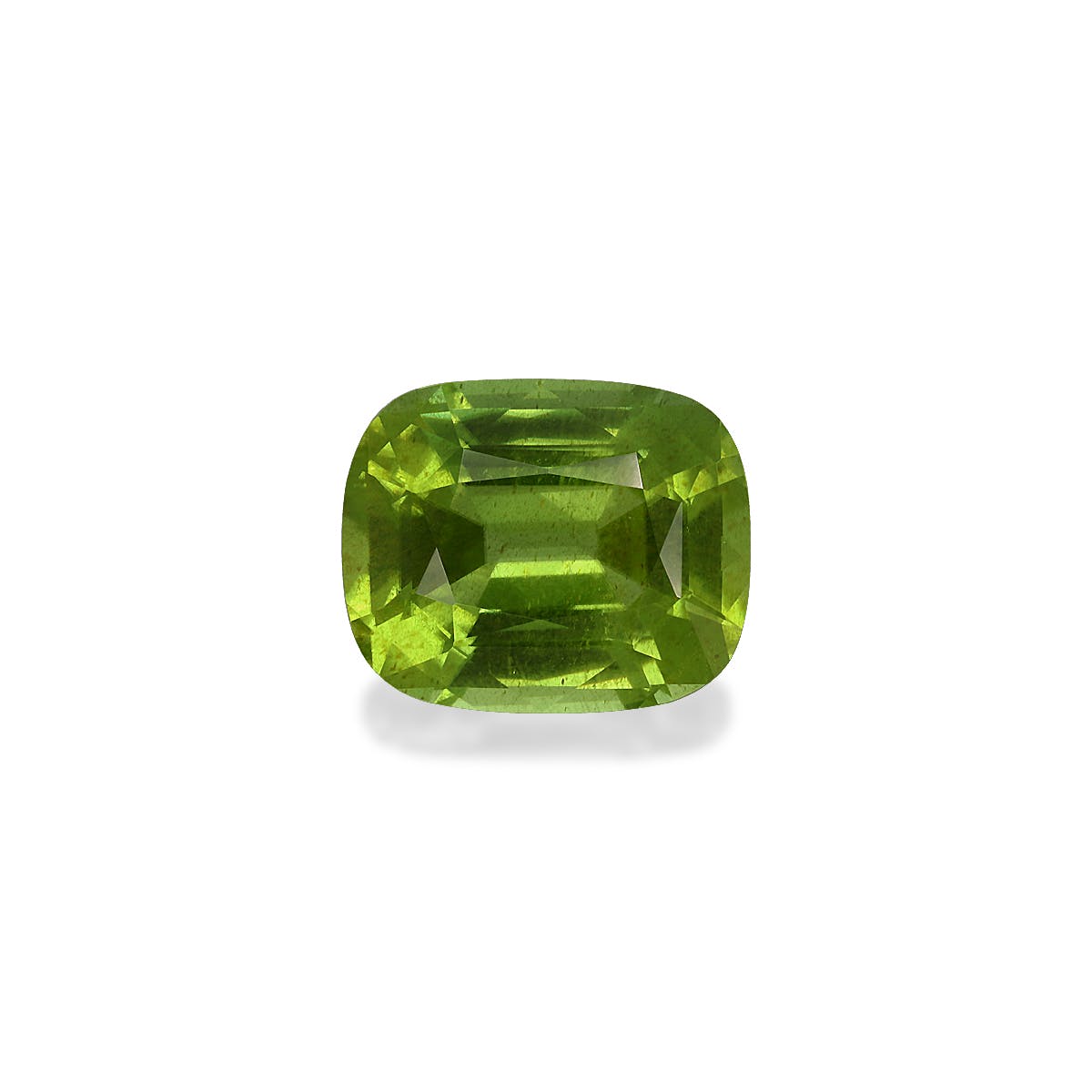 Peridot Cushion Fine Step Cut Pistachio Green