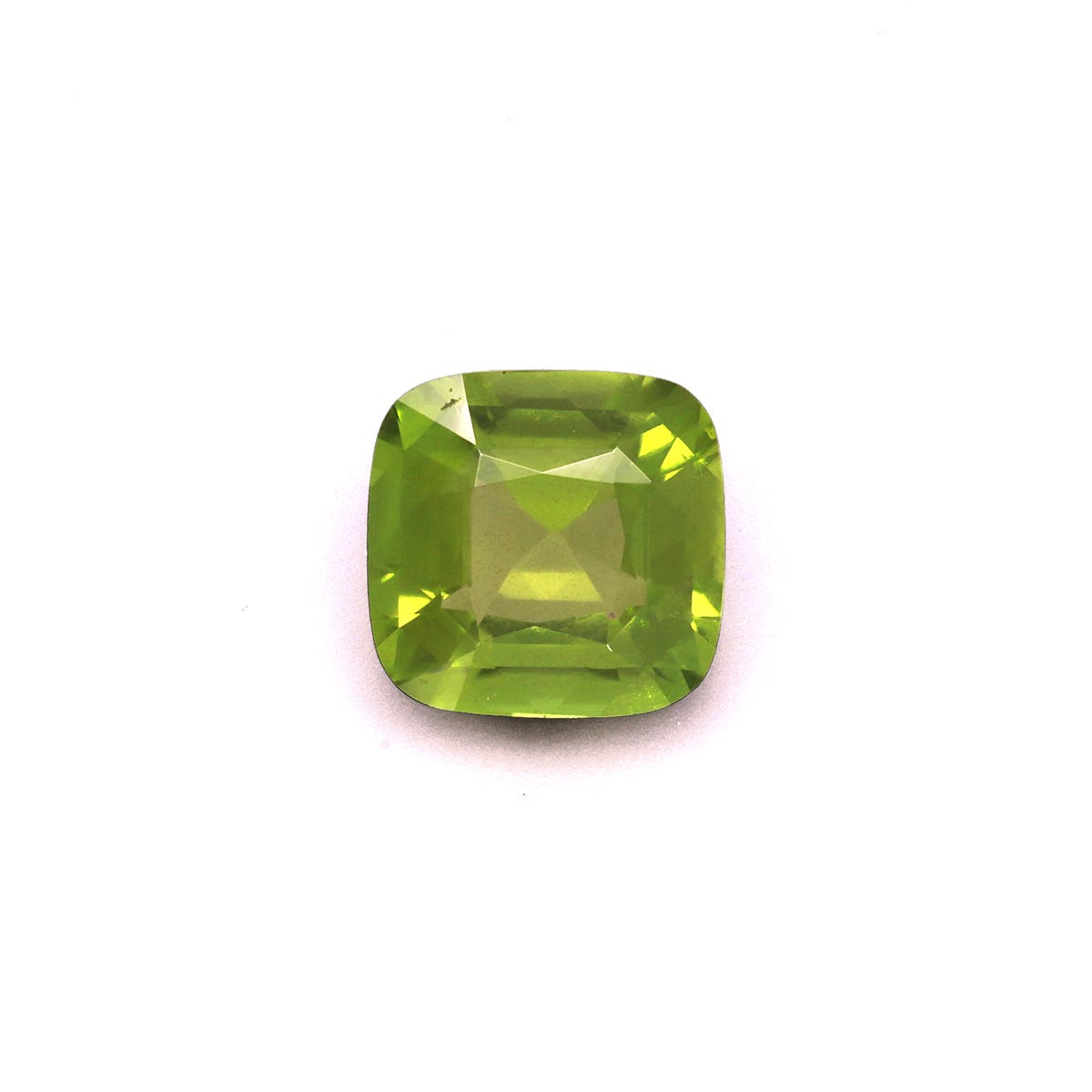 Peridot Cushion Fine Step Cut Lime Green