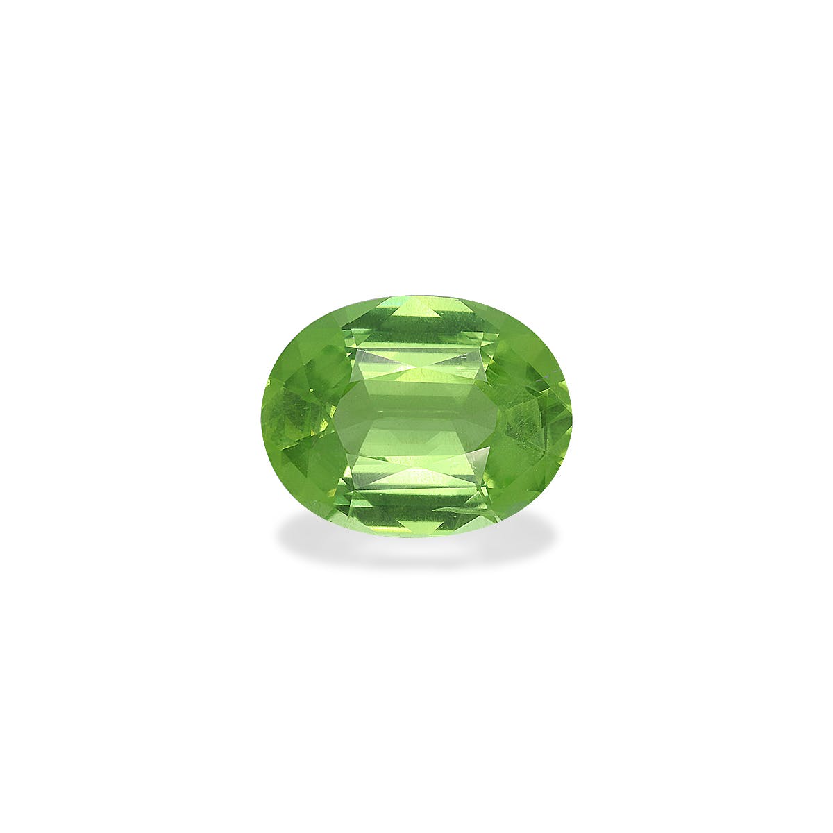 Peridot Oval Fine Step Cut Lime Green