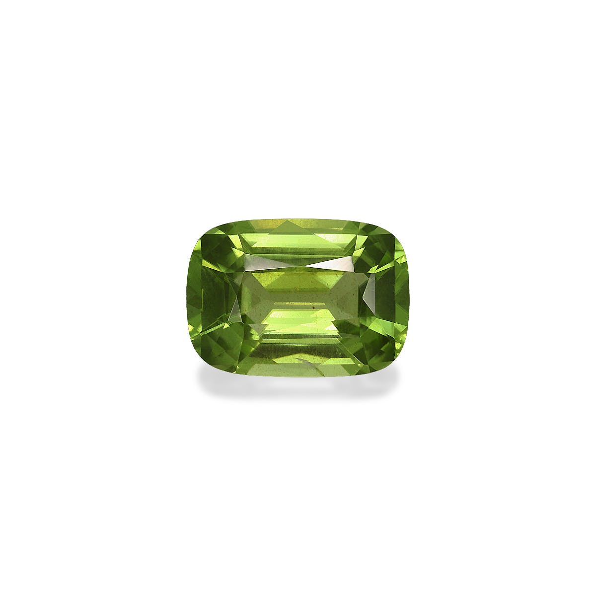 Peridot Cushion Fine Step Cut Pistachio Green