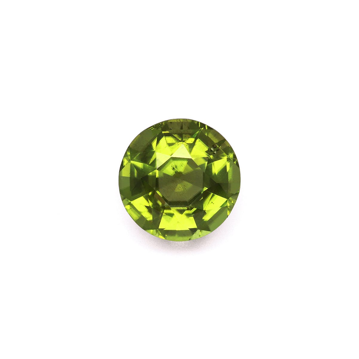 Peridot Round Fine Step Cut Forest Green