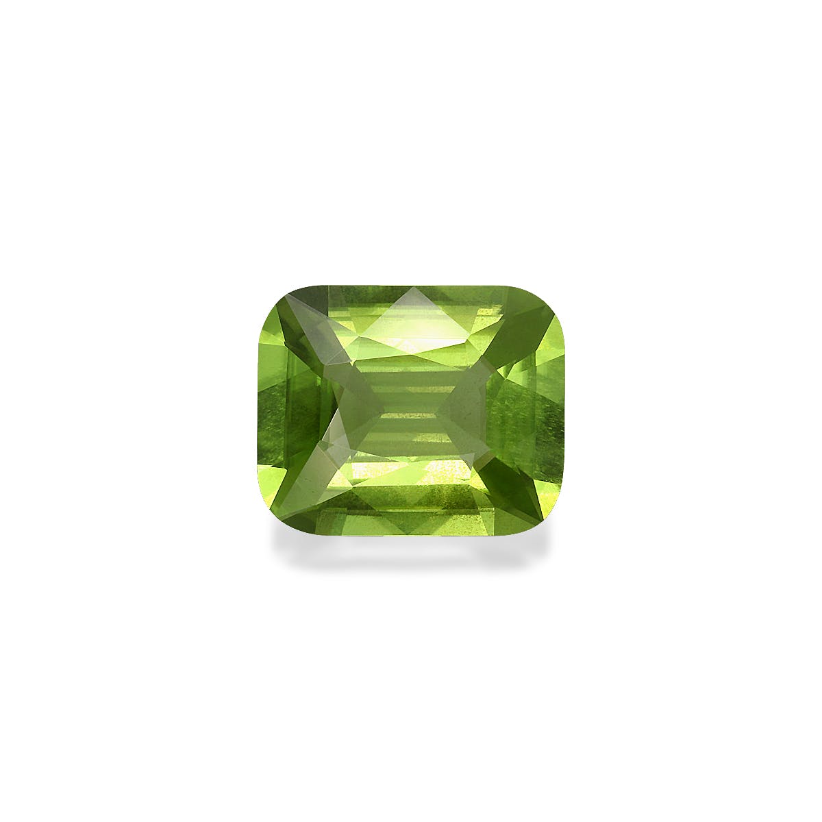 Peridot Cushion Fine Step Cut Pistachio Green